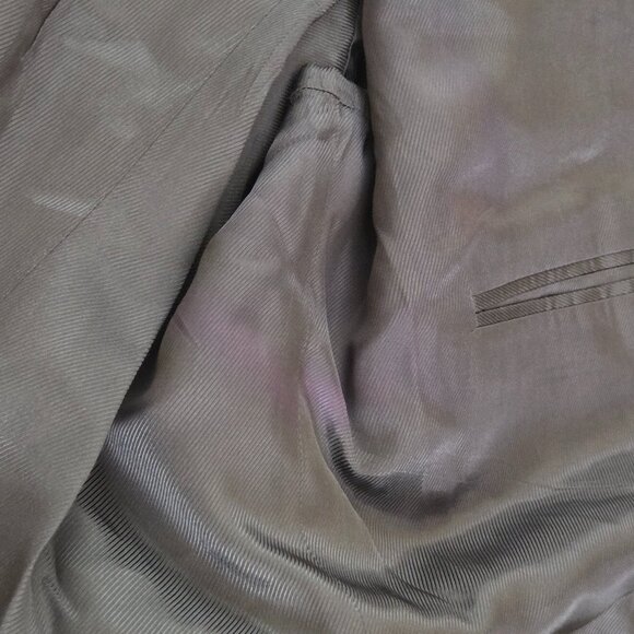 VTG Tweed Jacket XL Brown Beige Windowpane Check 100% Wool Blazer Sport Coat 50R - Picture 12 of 15